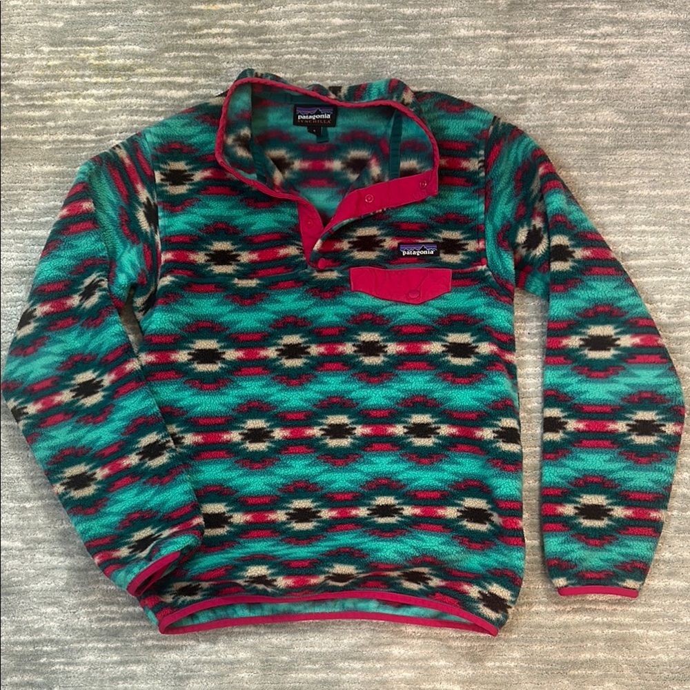 Patagonia Vibrant Red and Green Hoodie
